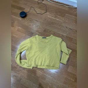 brandy yellow cropped sweater size xs